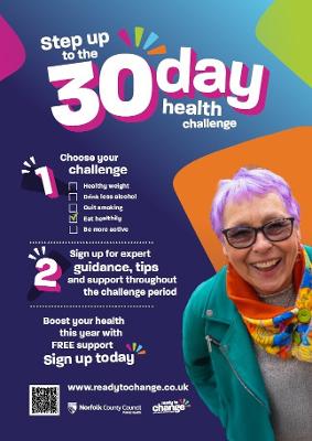Step up to the 30 day health challenge - main (A4 poster)