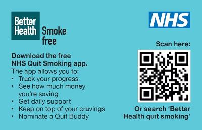 Quit smoking app/personal quit plan (business card)