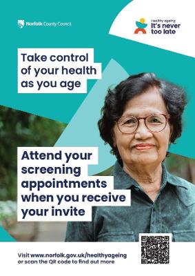 Healthy Ageing: attend your screening appointments (A4 poster)